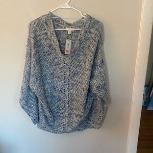 Style & Co. Heathered Blue V-Neck Sweater